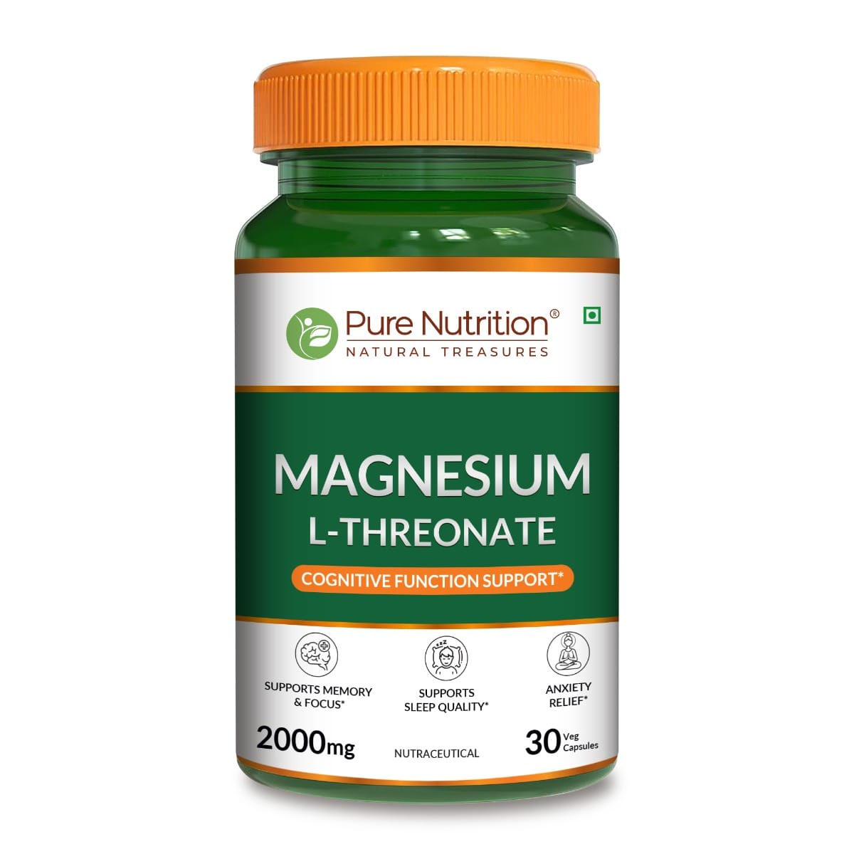 Pure Nutrition Magnesium L-Threonate 1000mg, 30 Veg Capsules | Enhances Memory, Cognitive Function & Brain Health|Supports Relaxation & Better Sleep-image-21