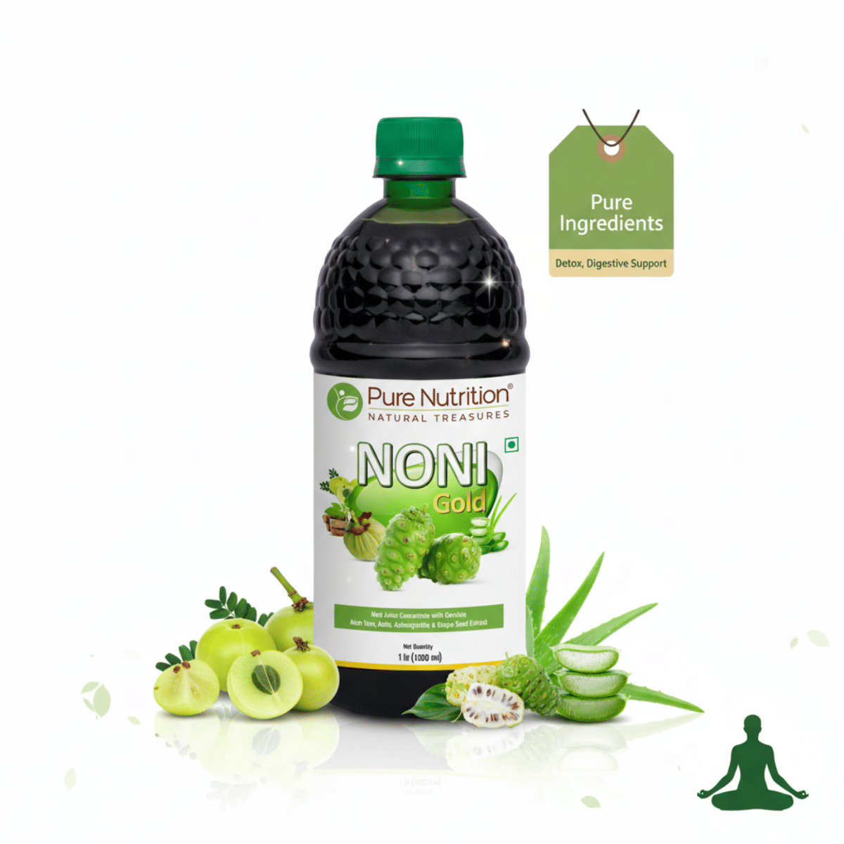 Pure Nutrition Noni Gold Detox Juice 1L | With Garcinia, Aloe Vera, Amla, Ashwagandha & Grape Seed Extract | Supports Diabetes Care, Digestion, Immunity & Skin Health-image-43