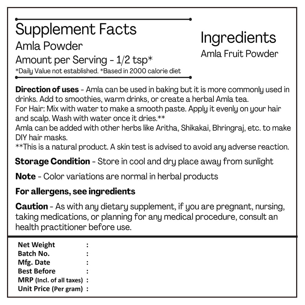 H&C Herbal Ingredients Expert Amla Powder - 100 g