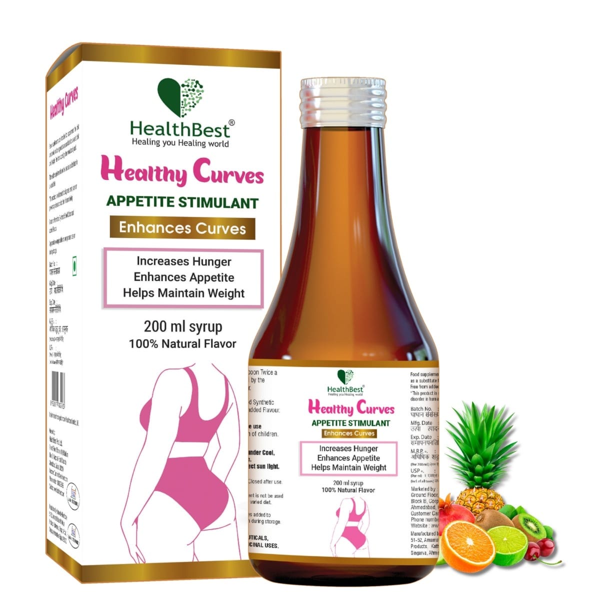 HealthBest Healthy Curves Weight Gain Syrup for Women & Girls
