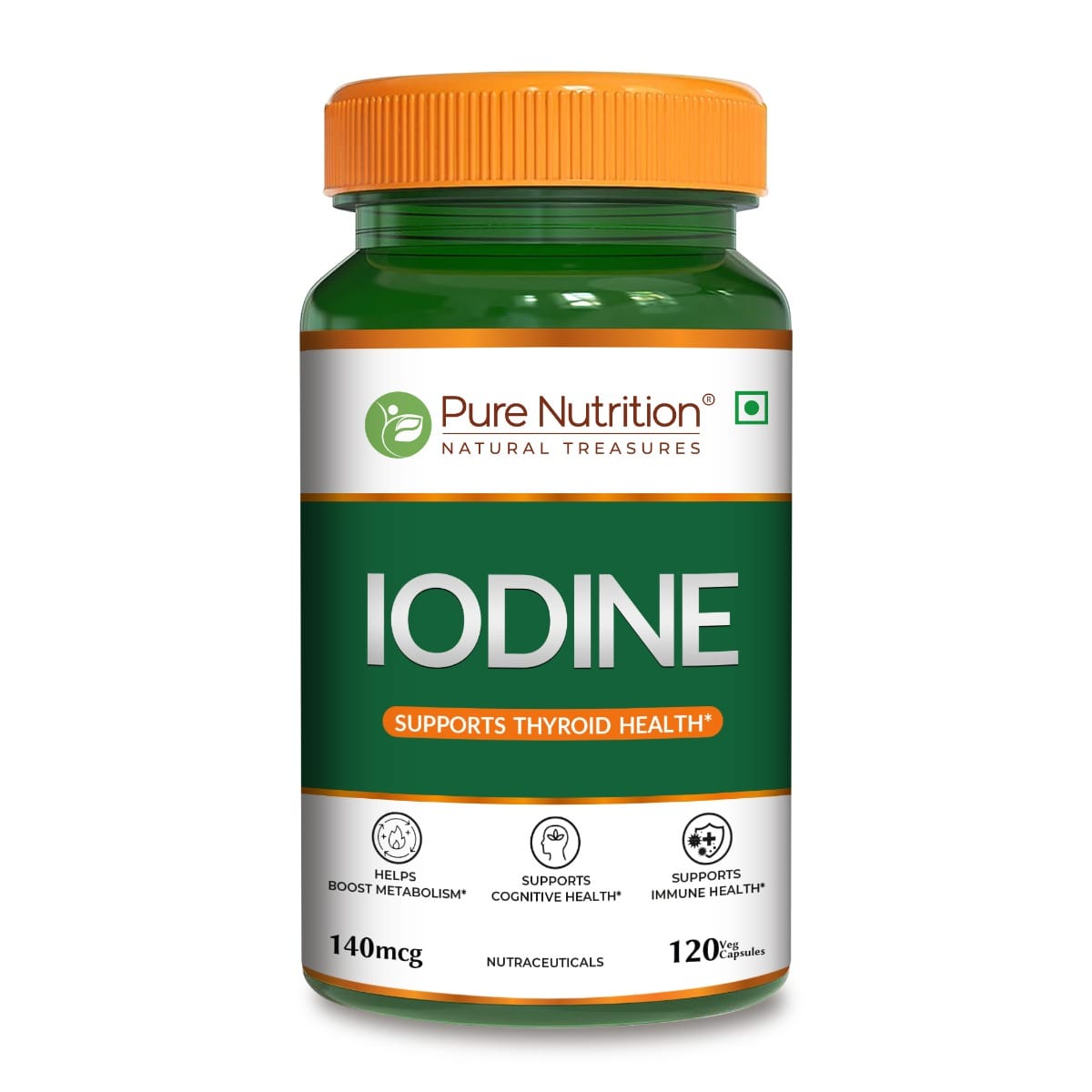 Pure Nutrition Iodine (140 mcg), 120 Veg Capsules | Thyroid Support Supplement for Men & Women | Boosts Metabolism, Energy, Immunity & Mental Clarity | Maintains Healthy Cellular Function-image-41
