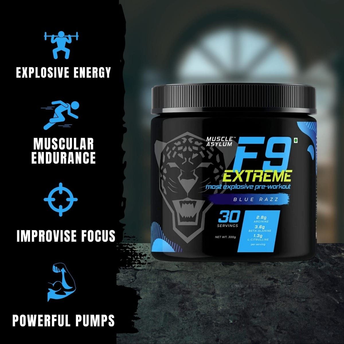 Muscle Asylum F9 Extreme Pre-Workout Energy Supplement | High Caffeine ...