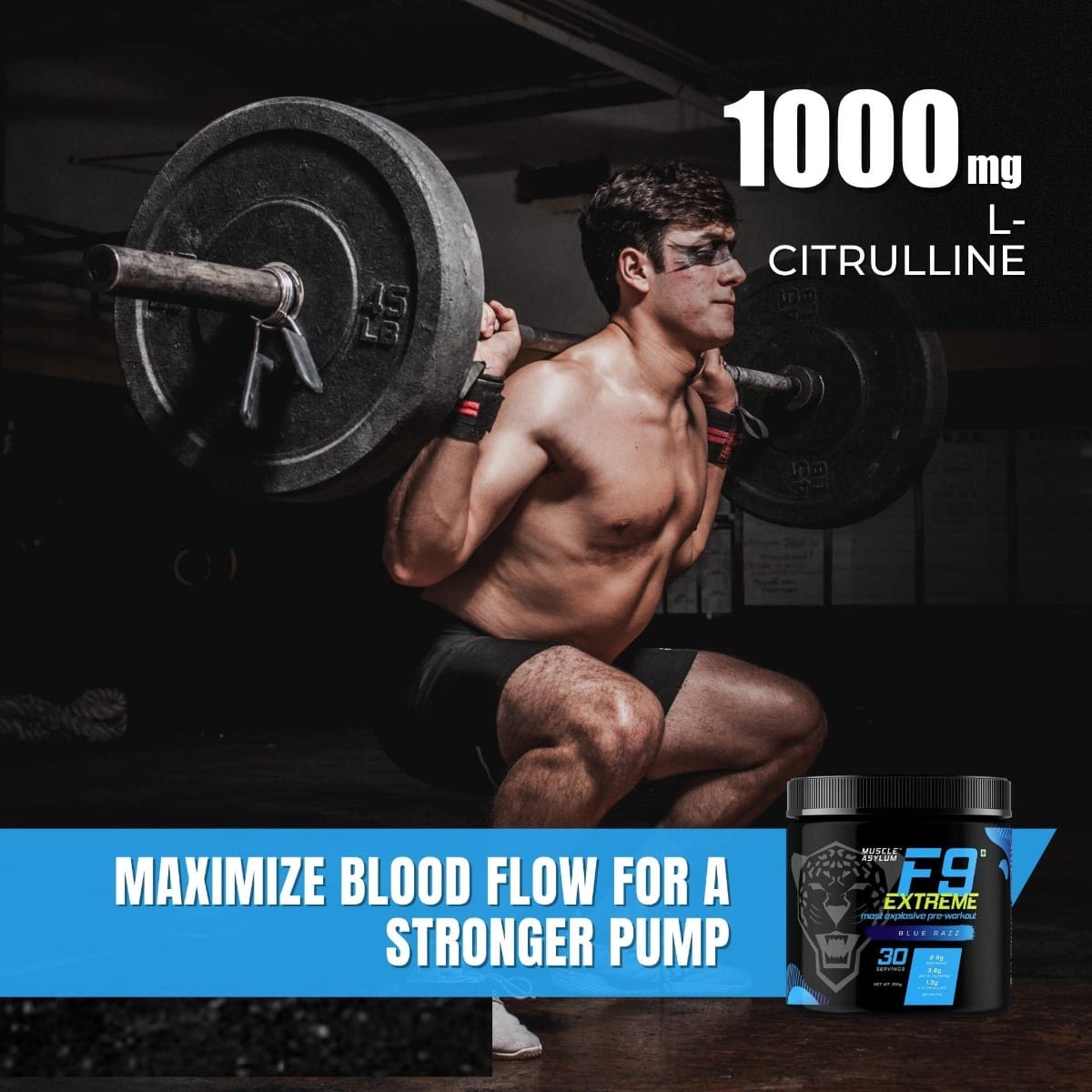 Muscle Asylum F9 Extreme Pre Workout Energy Supplement | High Caffeine ...