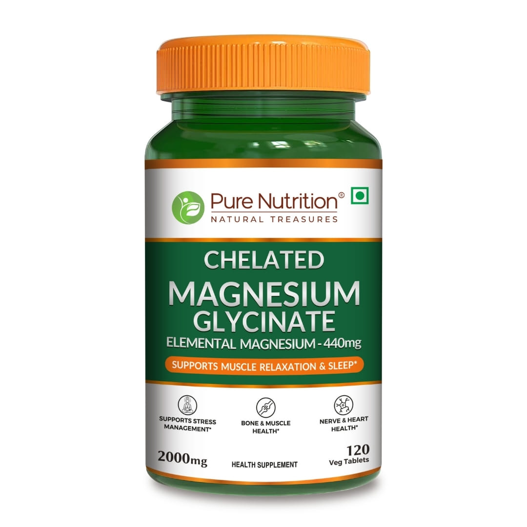 Pure Nutrition Chelated Magnesium Glycinate 2000mg Supplement - 60 Tablets | High Absorption for Sleep, Cramps, Nerves Health, Relaxation, Bone & Joint Health | Elemental Magnesium 440mg-image-49