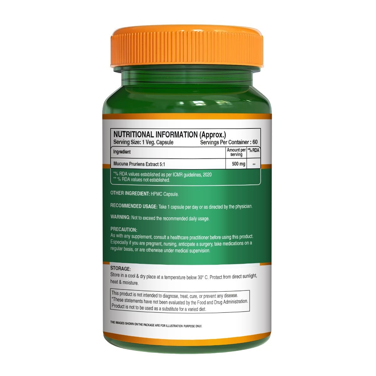 Pure Nutrition Kapikacchu Mucuna Pruriens (Kaunch Beej Extract), 500mg ...