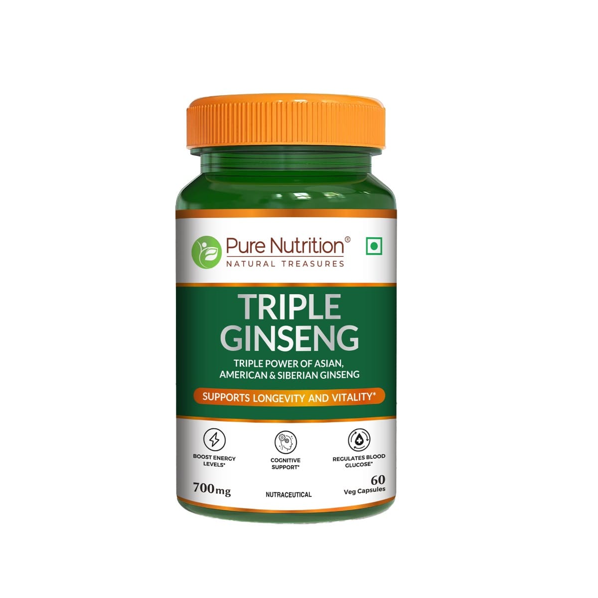 Pure Nutrition Triple Ginseng 700mg – 60 Capsules | Korean Red Panax Ginseng Supplement Extract for Men & Women | Supports Cognitive Function, Memory, Immunity | Korean, American & Siberian Blend-image-17