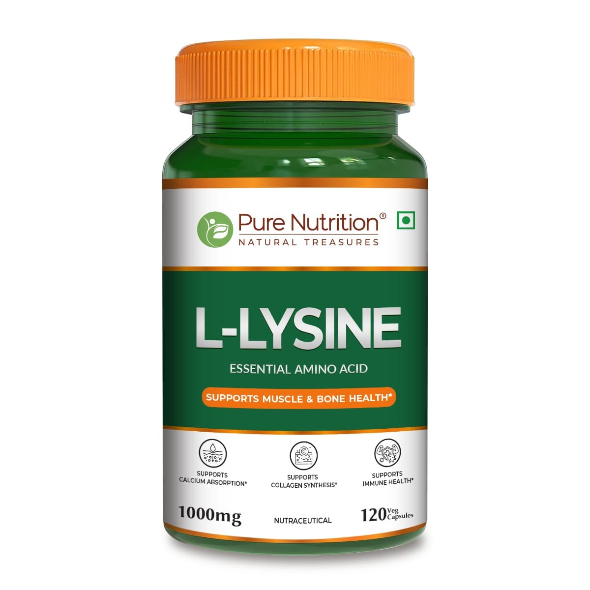 Pure Nutrition L-Lysine 1000mg – 120 Veg Capsules | Essential Amino Acid Supplement | Supports Muscle & Bone Health, Calcium Absorption & Collagen Synthesis-image-13