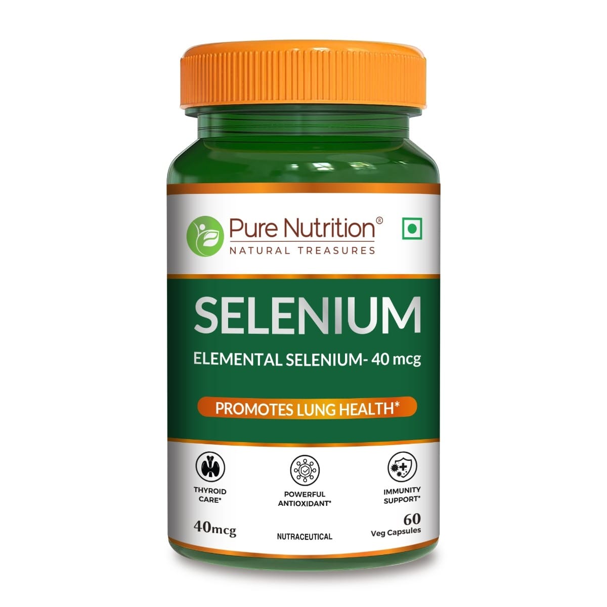 Pure Nutrition Selenium 40mcg, 60 Veg Capsules | Selenium Supplements for Immune System, Supports Healthy Blood Pressure, Thyroid Health & Improves Cholesterol Levels-image-21