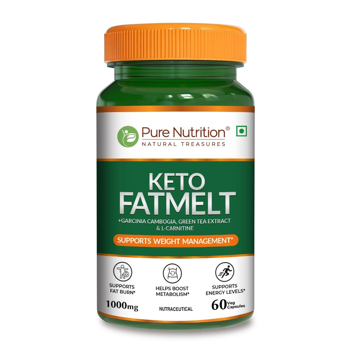 Pure Nutrition Keto FatMelt, 1000mg, 60 Veg Capsules, with Garcinia Cambogia, Green Tea Extract & L-Carnitine – Weight Management Supplement-picture-20