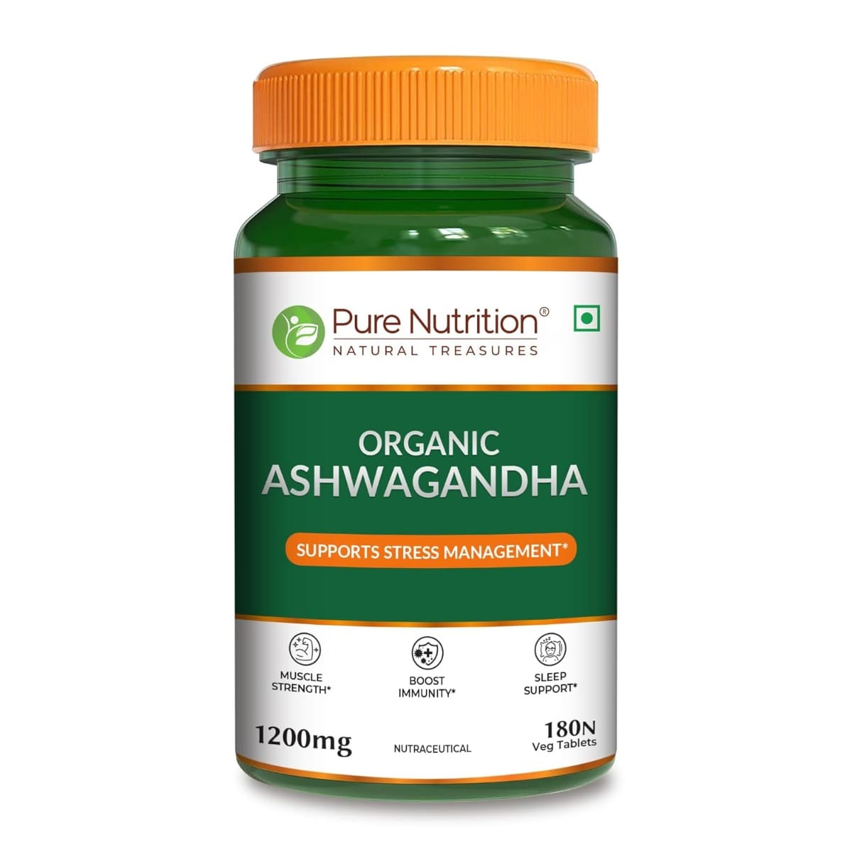Pure Nutrition Organic Ashwagandha Tablets | 180 Veg Tablets | Supports Stress Relief, Sleep, Fertility, Immune Health, Vitality & Strength | Natural Adaptogen for Men & Women | Promotes Energy & Overall Wellness | Ayurvedic Supplement-image-3