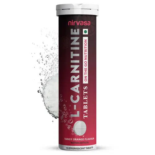 l carnitine effervescent tablets Nirvasa L-Carnitine Effervescent Tablets, For Exercise Improvement and Weight Management, enriched with L-Carnitine 1000 mg per serving, with Tangy Orange Flavour, Vegan, Sugar Free, NON GMO, 1B (1 X 15 Tablets)