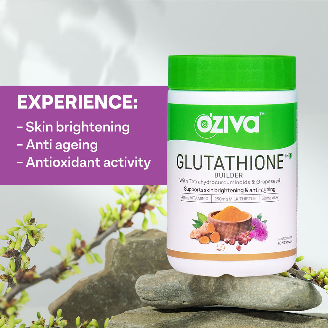 oziva glutathione tablet Oziva Plant Based Glutathione Builder | 60 Capsules | Vitamins | Milk  Thistle | Ala | Skin Brightening