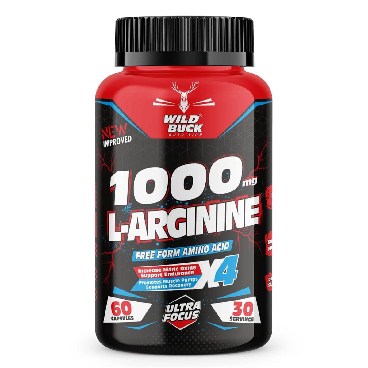 WILD BUCK L Arginine 1000mg Nitric Oxide Precursor Supplement for Massive Pumps, Maximum Vascularity and Muscle Growth (60 Capsules)-image-10