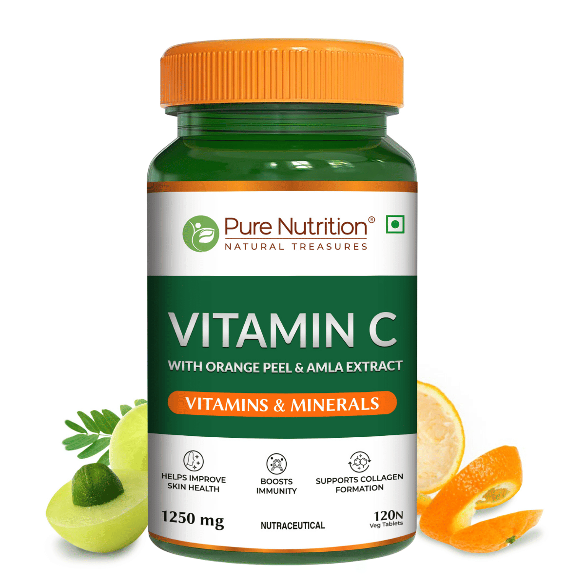 Pure Nutrition Vitamin C with Amla Extract + Zinc Supplement | Boost Immunity | Support In Skin & bone Health - 60 Veg Tablets-image-17