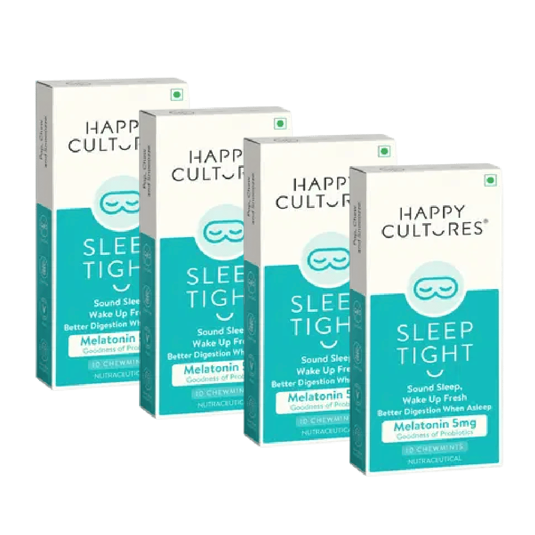 Happy Cultures Sleep Tight|Melatonin 5Mg|Deeper Sleep & Wake up Refreshed| 10 Chewmints 10gm (Pack of 4)-picture-15