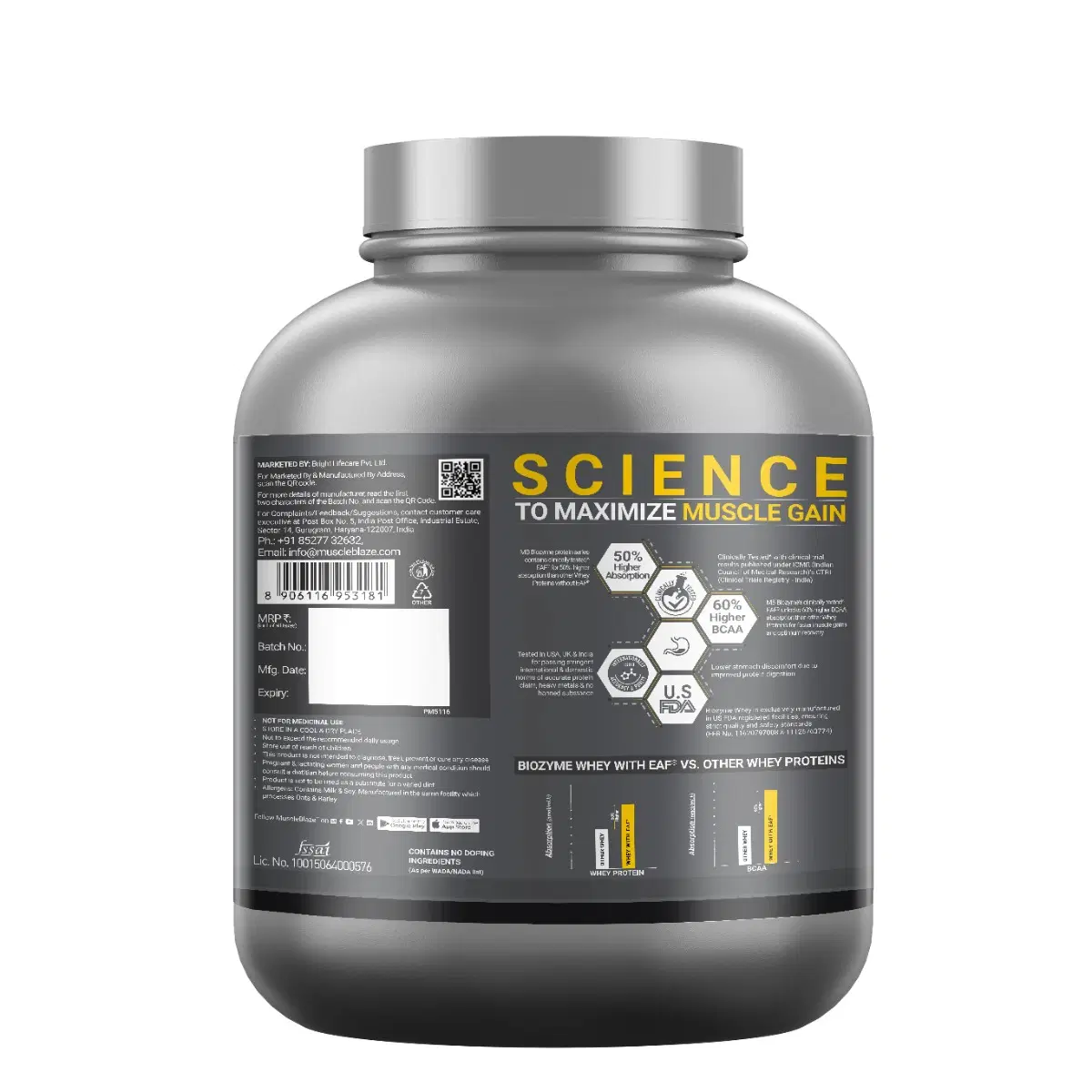 MuscleBlaze Biozyme Performance Whey 2kg Rich Chocolate - Image 2