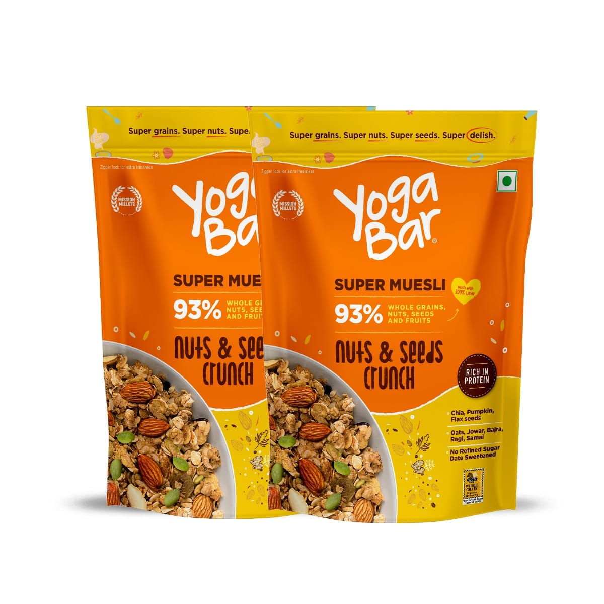 Yogabar Nuts & Seeds Crunch Muesli |Goodness of nuts and Seeds |700g Pack of 2-image-40