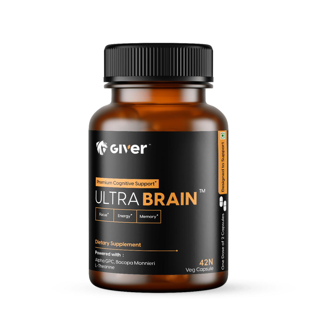 Giver Nutrition Ultra Brain Nootropic Brain Supplement Alpha GPC ...