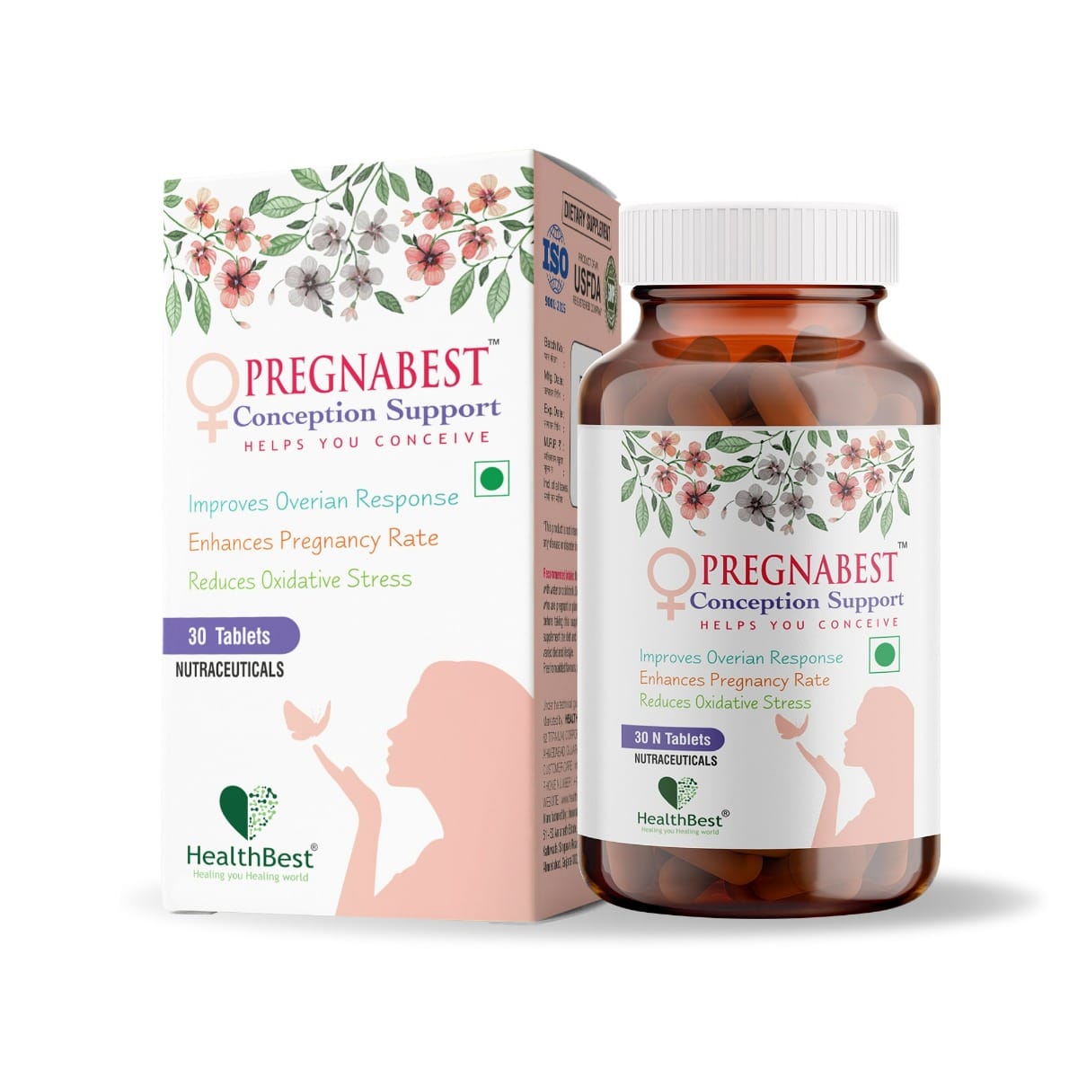 HealthBest Pregnabest Conception Support Supplement for Women 30 Tablets