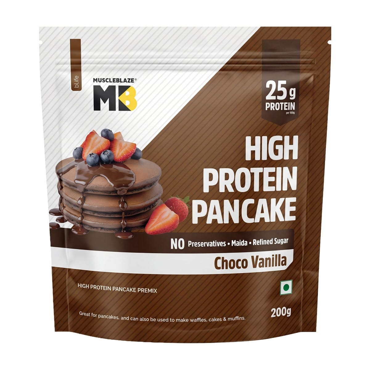 MuscleBlaze High Protein Pancake (Choco Vanilla, 200g) | 25g Protein | No Preservatives, No Maida & No Refined Sugar-picture-13