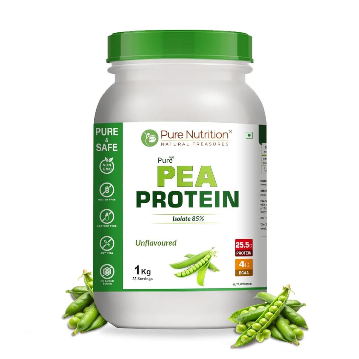 PURE NUTRITION NATURAL TREASURES Pea Protein Isolate Powder 1Kg | 100% Pure Plant-Based Protein for Men & Women | 25.5g Protein & 4g BCAA | Ideal for Muscle Growth (33 Servings)-picture-17