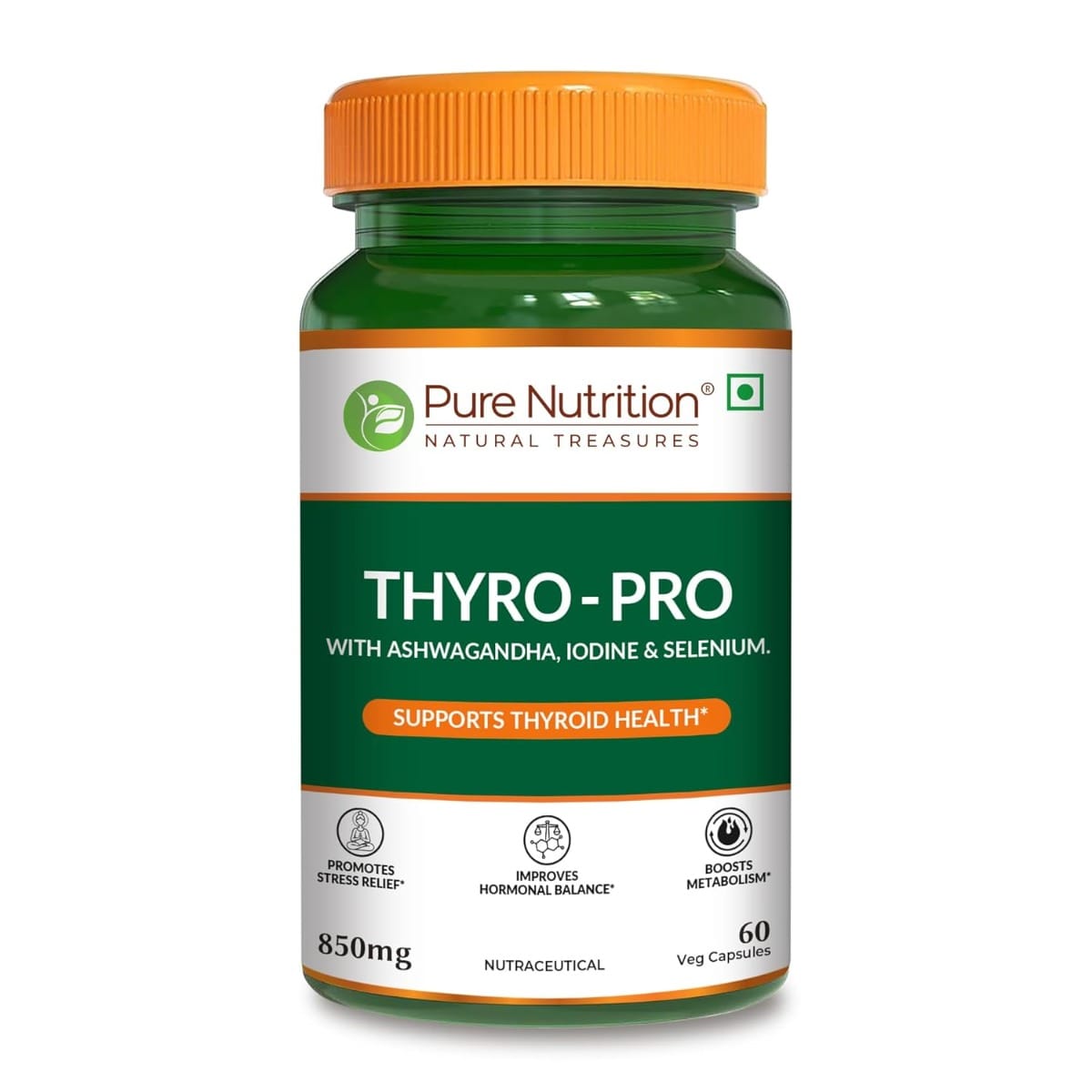 Pure Nutrition Pure Nutrition Thyro Pro - 60 Veg Capsules | With Ashwagandha, Iodine & Selenium | Supports Thyroid Function, Balances Hormones| Promotes Overall Wellness-image-26