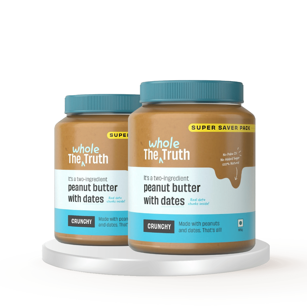 The Whole Truth SuperSaver Peanut Butter With Dates (Sweetened) | 925 g | Crunchy | No Added Sugar | No Artificial Sweeteners | No Palm Oil | Vegan | Gluten Free | No Preservatives | 100% Natural | Pack of 2-picture-11