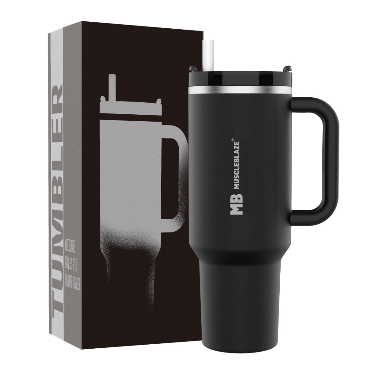 MuscleBlaze Stainless Steel Vacuum Insulated Tumbler (1.2L, Phantom Black)-picture-10