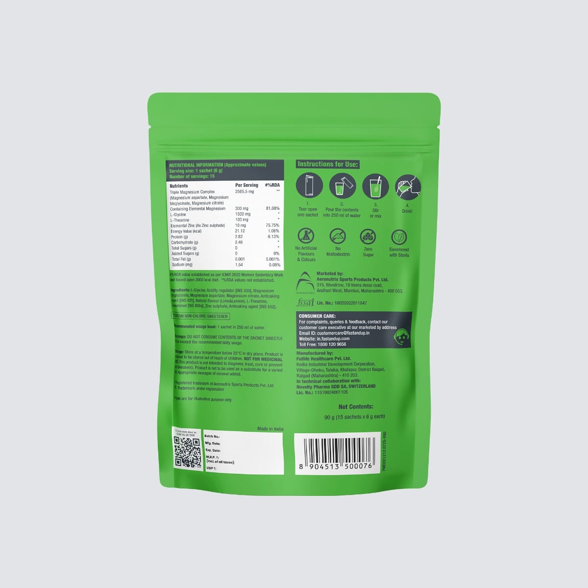 Fast&Up Magnimax Triple Magnesium Bisglycinate, Citrate, Aspartate | L ...