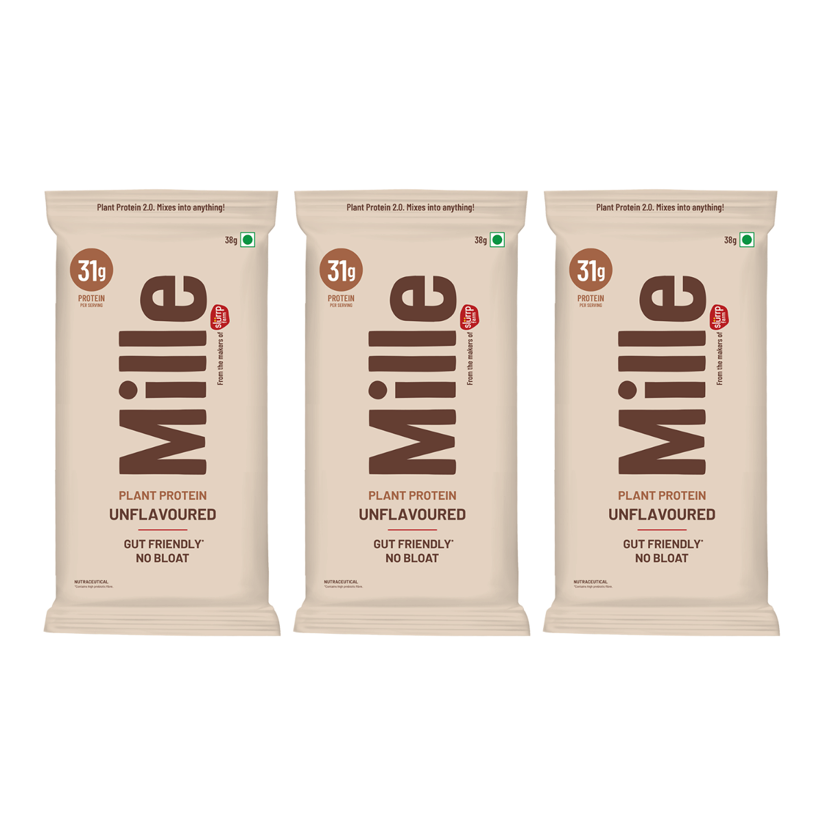 Mille Plant Protein | 31g Protein/Scoop | Unflavoured Trial Pack of 3 | Made with Fermented Yeast Protein | No Bloat Vegan Heat-Stable | Has All 9 Essential Amino Acids | Mixes into Any Dish | 38g Trial Pack x 3-image-2