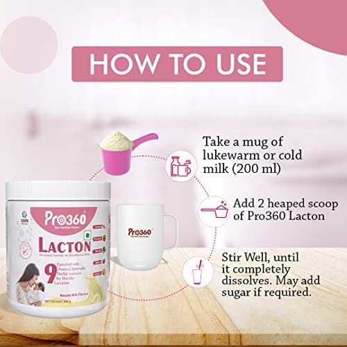 Pro360 Lacton Lactation Supplement Powder for Breastfeeding and ...
