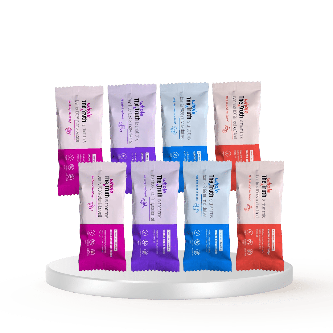 The Whole Truth Energy Bars Fudge All! | Pack of 6 x 40g | 2 Almond Choco Fudge, 2 Peanut Choco Fudge, 1 Cocoa Cranberry Fudge, 1 Mocha Almond Fudge | Dairy Free | No Added Sugar | All Natural | Pack of 2-picture-18