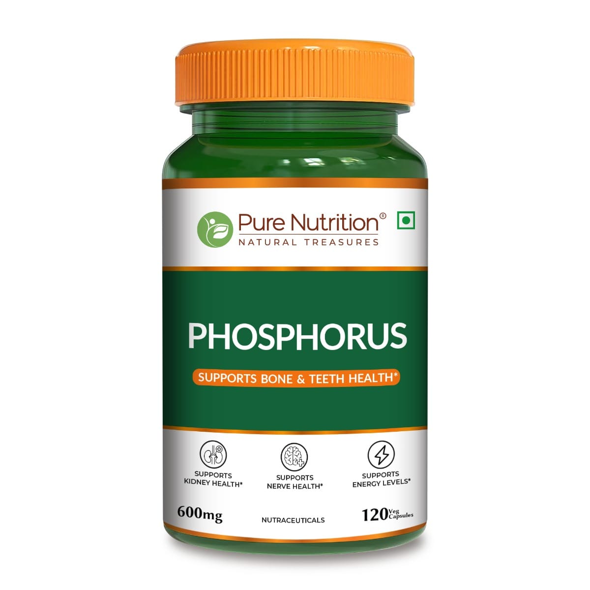 Pure Nutrition Phosphorus 600mg – 120 Veg Capsules | Supports Bone & Teeth Health | Kidney, Nerve & Energy Support | Daily Mineral Supplement for Men & Women-picture-11
