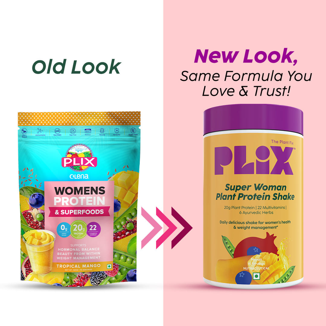 PLIX Women's Protein Powder, 20g Protein For Hormonal Balance 500g Pack ...