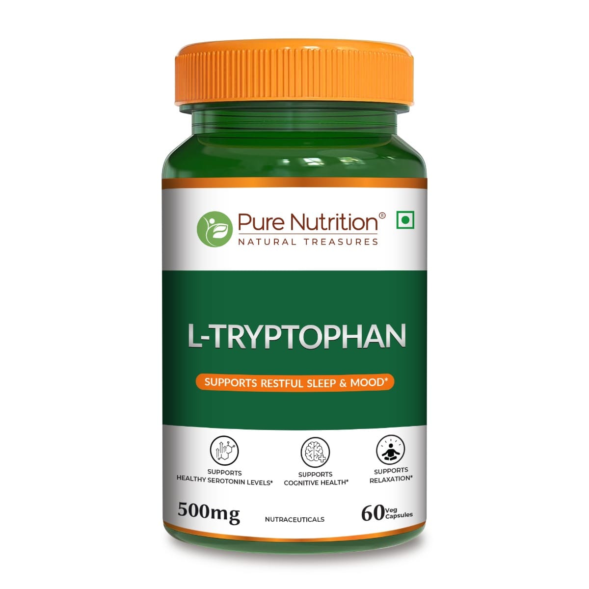 Pure Nutrition L-Tryptophan 500mg, 60 Veg Capsules | Supports Relaxation, Stress Relief, Sleep Quality & Mood Balance | Natural Amino Acid Supplement-image-9