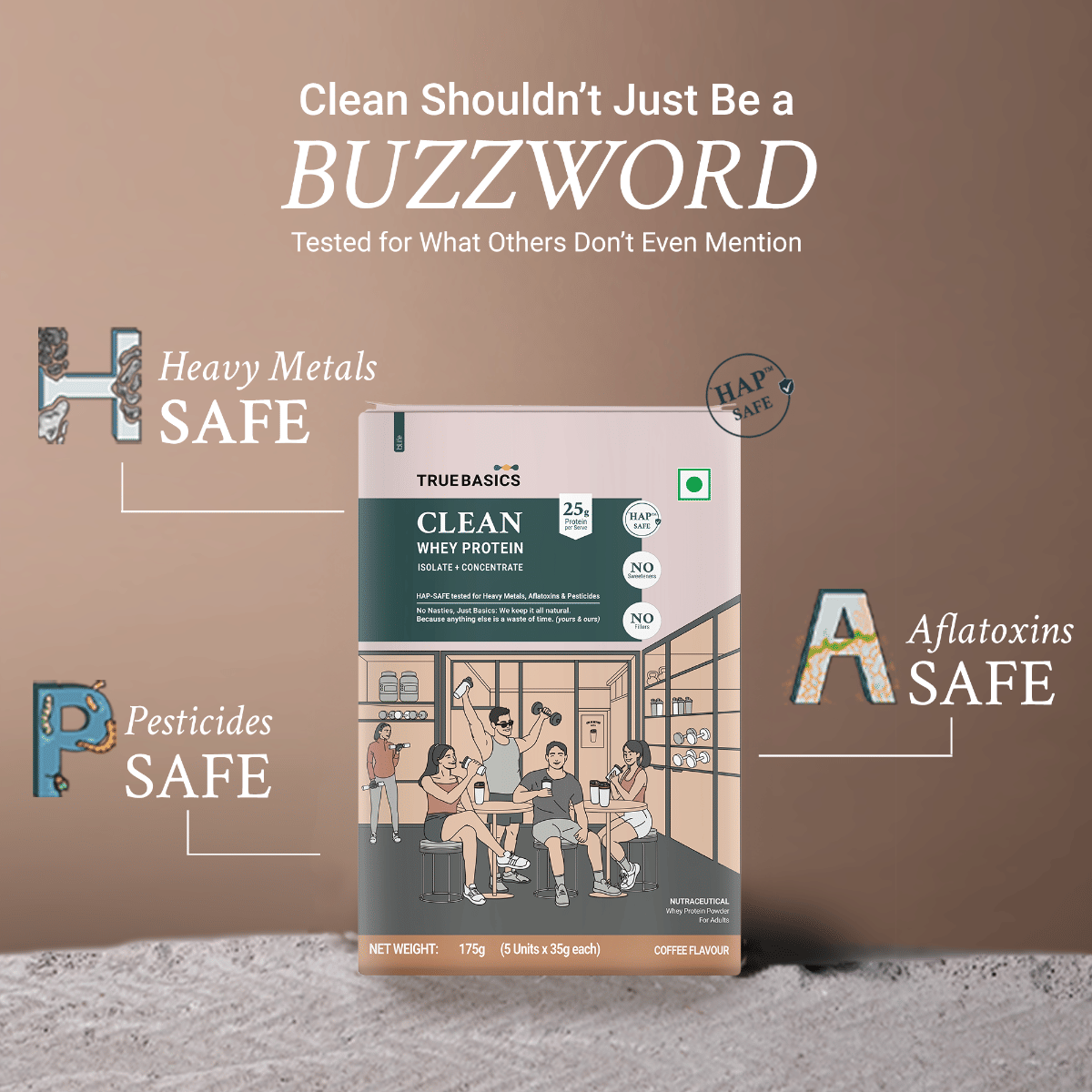 TrueBasics Clean Whey Protein Powder Isolate & Concentrate Blend ...