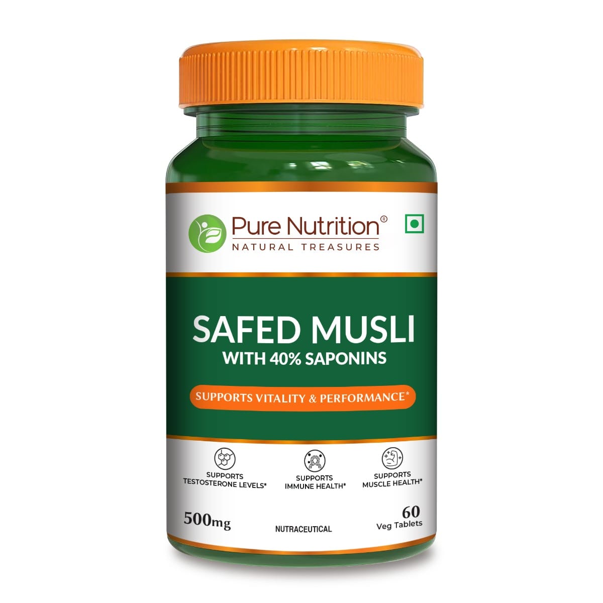 Pure Nutrition Safed Musali – 500mg, 60 Veg Tablets | Ayurvedic Herbal Supplement for Muscle Strength, Stamina, Immunity, Energy & Endurance-picture-12