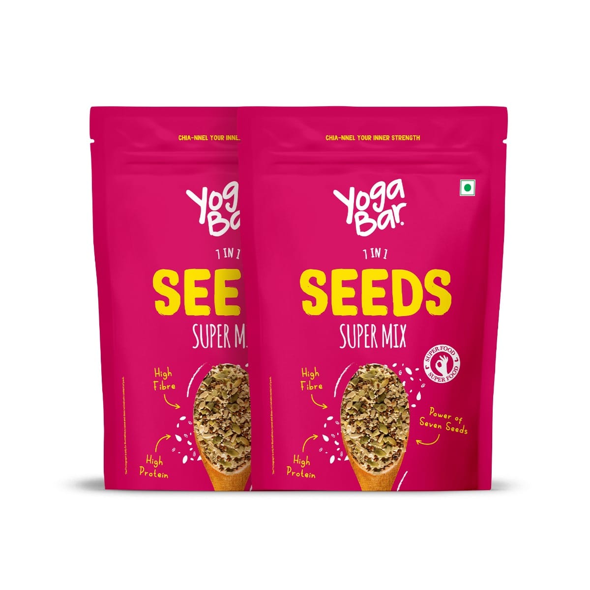 Yogabar 7-in1 Seeds Mix 250g Pack of 2 | Mixed Seeds Chia, Pumpkin, Flax, Sunflower, Watermelon, Sesame & Soy Nuts Mix | Rich in Protein & Fibre | High Protein Snack with Anti-Oxidants-image-42