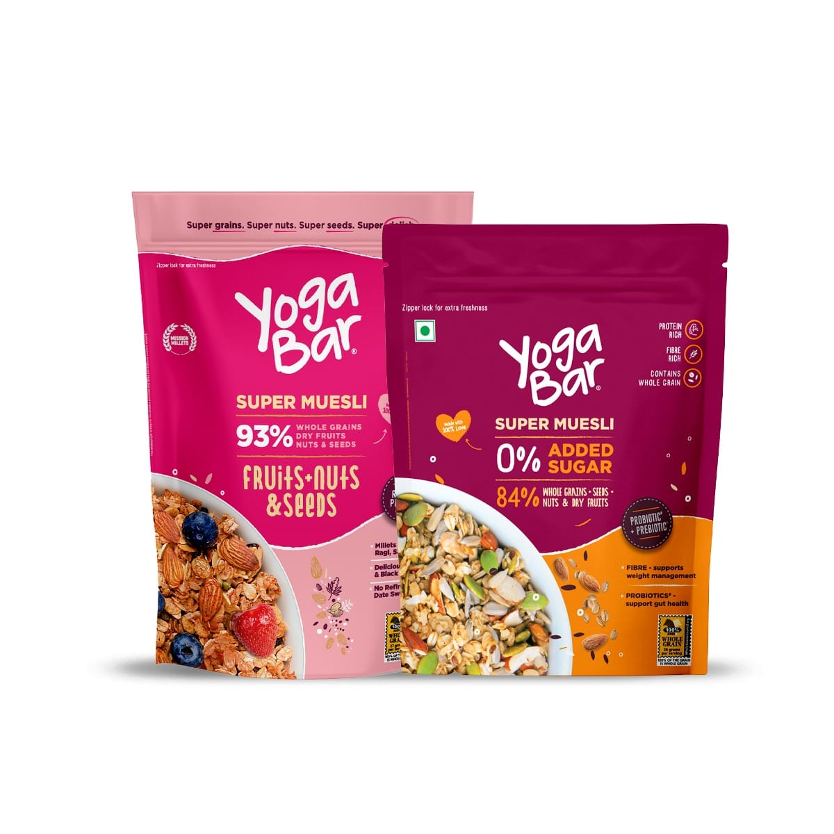 Yogabar Wholegrain Breakfast Muesli Combo |Fruits Nuts and Seeds|No Sugar Super Muesli |400gm Each-picture-11