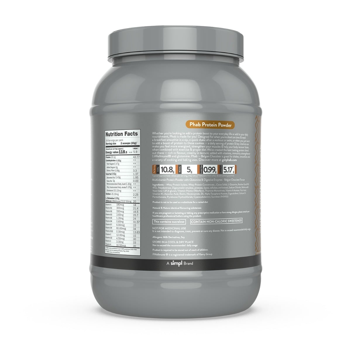 Phab 100% Whey Protein Powder with Immunity Booster & Digezyme – 1 Kg ...