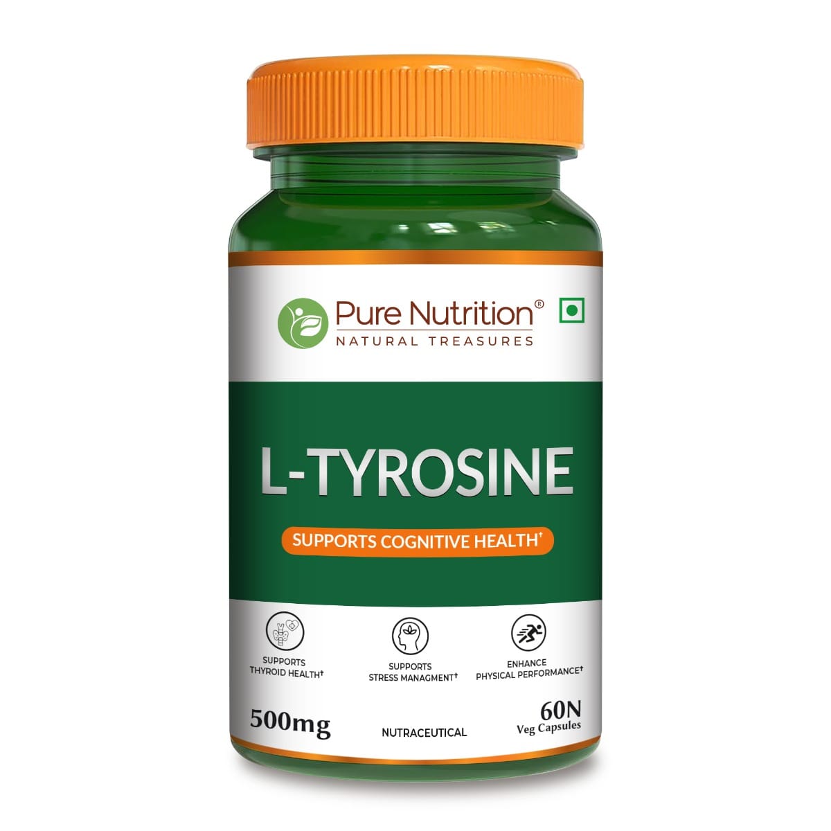 Pure Nutrition L-Tyrosine 500mg | 60 Veg Capsules | Supports Focus, Memory & Cognitive Performance | Helps Reduce Stress & Fatigue | Promotes Healthy Thyroid Function-image-9
