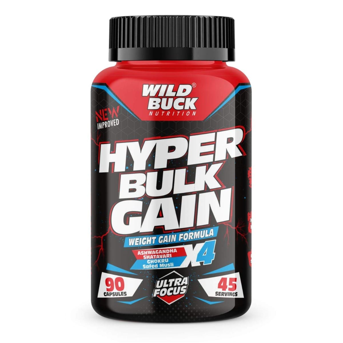WILD BUCK Hyper Bulk Gain Capsule for Fast Weight & Muscle Gain (90 Capsules)-image-7