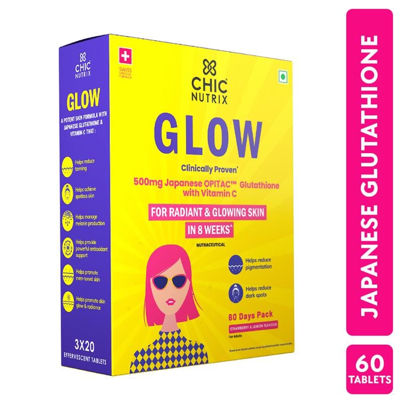 fast & up Chicnutrix Glow - 500mg Japanese Glutathione & Vit. C for Glowing & Radiance Skin | Strawberry & Lemon Flavoured (Pack of 3)-picture-16
