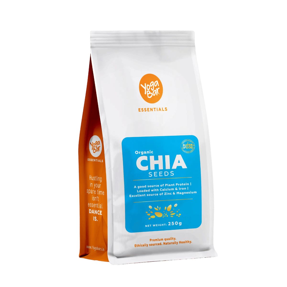 Yogabar Roasted Organic Chia Seeds Grade Organic Black Calcium, Iron & Zinc Diet Food Healthy Snacks 250 grams / excellent source of fibers / protein, omega3, vitamins and minerals-image-21