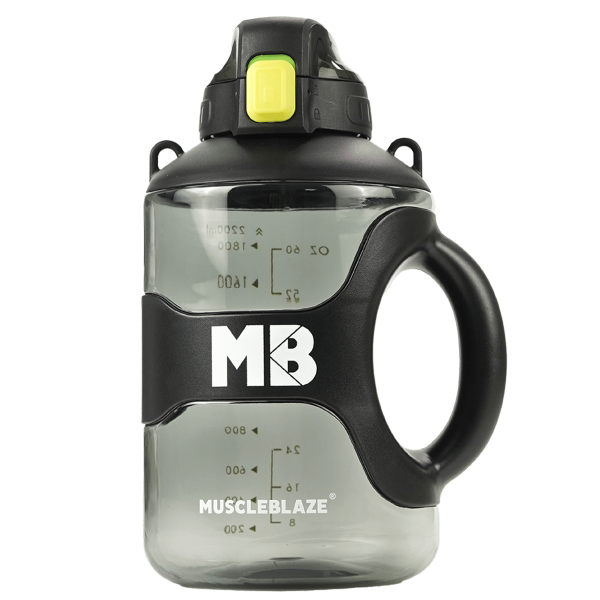 MuscleBlaze Gym Gallon Water Bottle (Black, 2.2L) | Leakproof & BPA-Free | Athlete-Safe Build-image-10