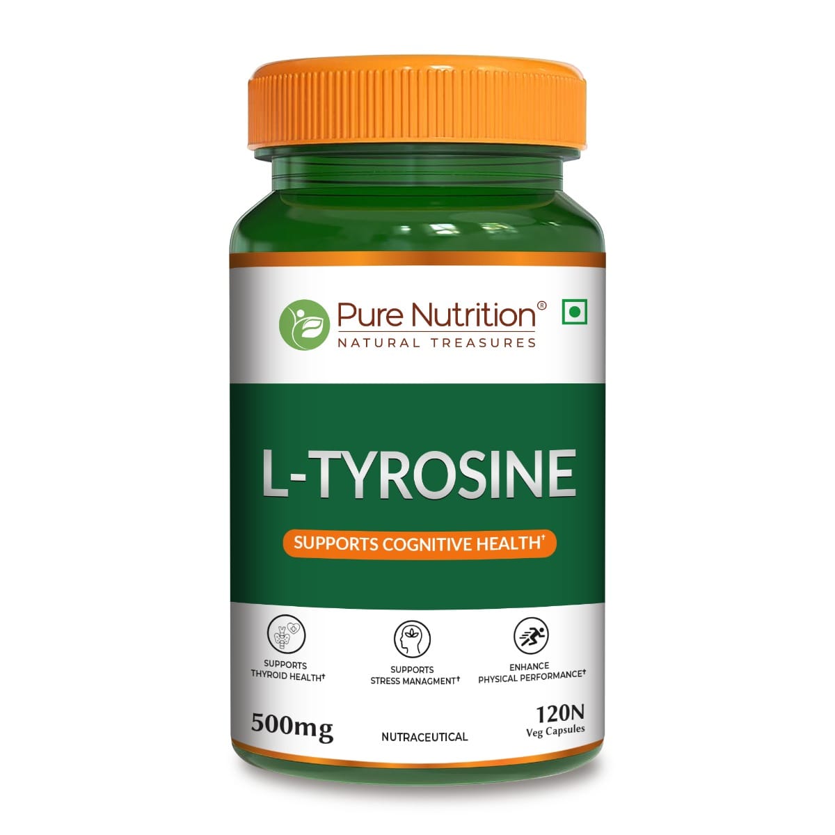 Pure Nutrition L Tyrosine (500mg), 120 Veg Capsules | Supports Cognitive Health, Memory, Focus & Brain Function | Reduces Stress & Fatigue | Promotes Thyroid Health-image-6