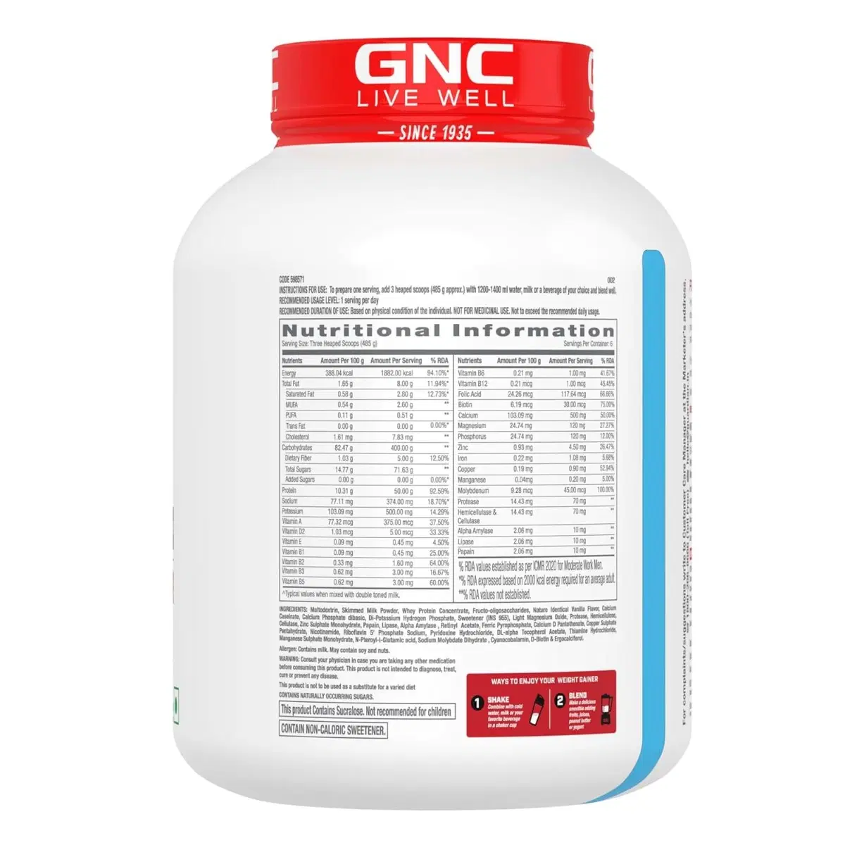 GNC Pro Performance Weight Gainer 3kg Double Chocolate - Image 4