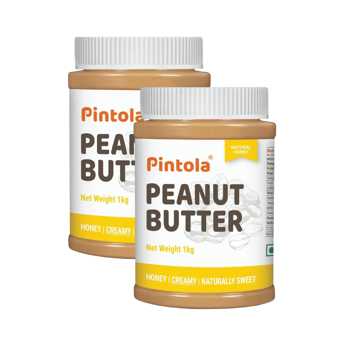 Pintola All Natural Honey Peanut Butter Made With Real Peanut & Honey | Naturally Gluten Free, Zero Added Sugar | Natural Sweet, Creamy, 1kg | Pack of 2-picture-24