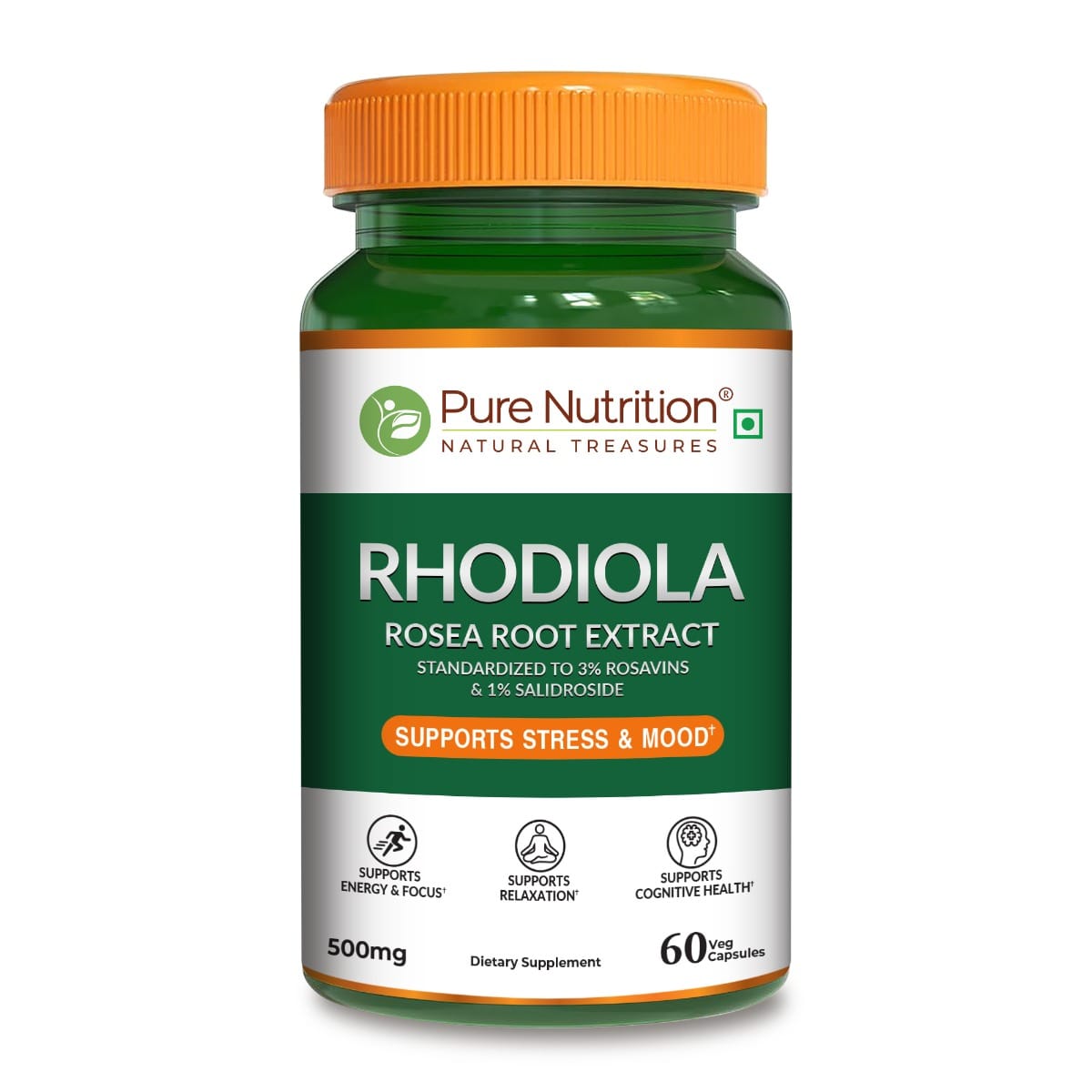 Pure Nutrition Rhodiola Rosea Root Extract (500mg) - 60 Veg Capsules | Standardized to 3% Rosavins & 1% Salidroside | Supports Energy, Focus, Relaxation & Cognitive Health-image-10