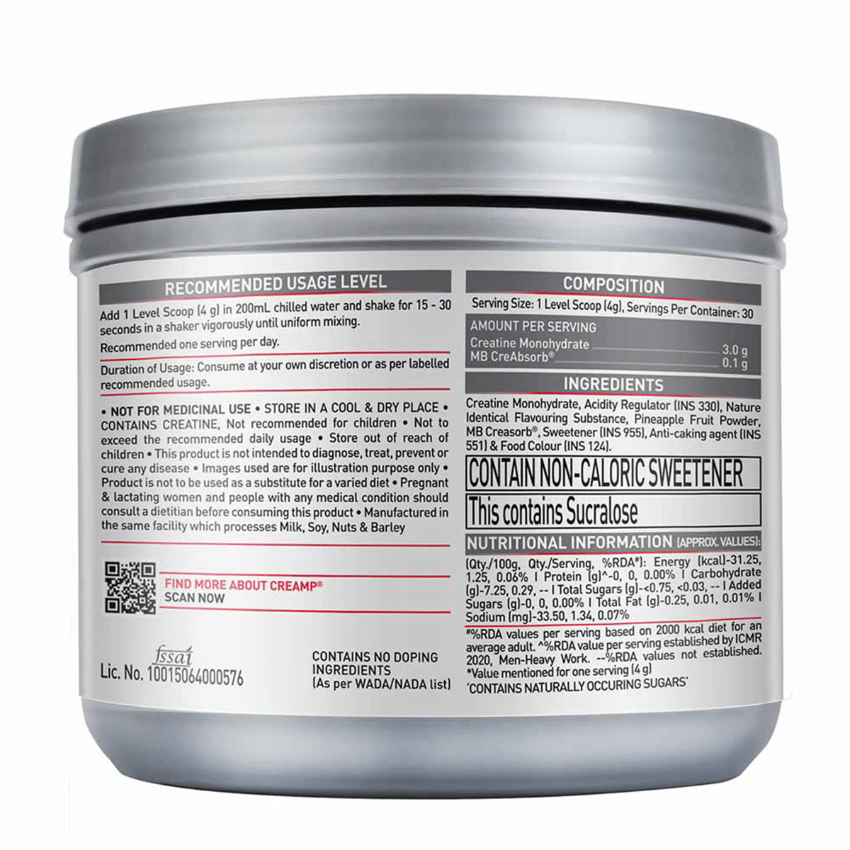 MuscleBlaze Micronised Creatine Monohydrate CreAMP Powder, Candy Rush ...
